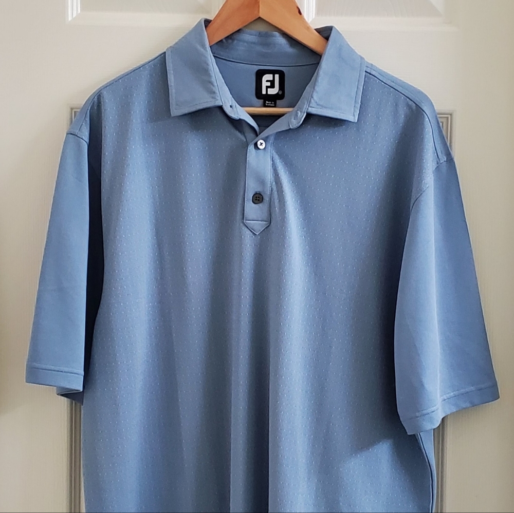 Foot Joy Mens Golf Shirt Light Blue Sz L